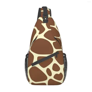 Ryggsäck giraff tryck mini Sling bröstpåse liten vandring dagspack mönster resor utomhus sport män kvinnor