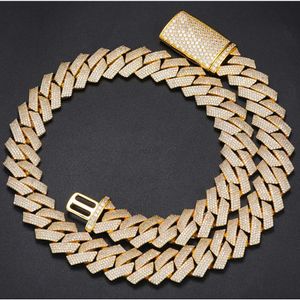 VVS Moissanite Kubanisches Armband Hüfthop Silber Schmuck aus kubanischer Verknüpfung Kette 925 Silber Full Diamant 18K Gold plattiert