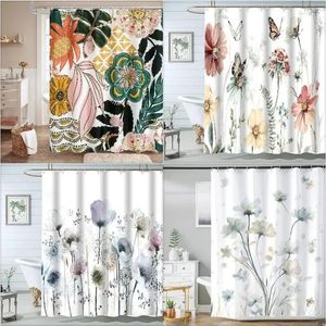 Shower Curtains Curtain With Flower Farm Fall Teal Raleigh Bird Colorful Flowers Interesting Animal Watercolor Bathroom