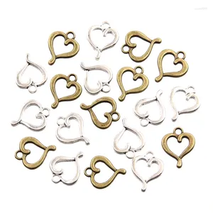 Charms 30PCS 14X18mm 2 Farbe 2024 Produkt Großhandel Metall Legierung Hohl Herz Anhänger Für Schmuck Machen DIY Handmade Handwerk