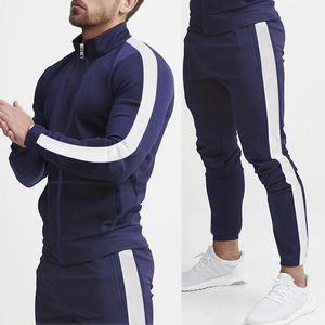 Mens Tracksuits Plus Size Autumn Cotton Casual Male Jogging Zip Sweater Sportwear Pants 2 Piece Set Running Sports Suit 240325