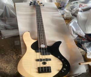 New Yin Yang Natural4 String Electric Bass Guitar Alder Body EMG Pickupsブラックハードウェア図