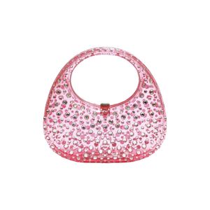 Glänzende und unsichtbare transparente Acryl-Gänseeierbox-Abendessentasche mit Diamant-Wasser-Diamant-Mond-Handtasche 230724