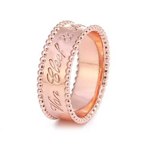 Designer High Version Honghong Van Smooth Engraved Printing Ring High Quality Classic Womens Jewelry