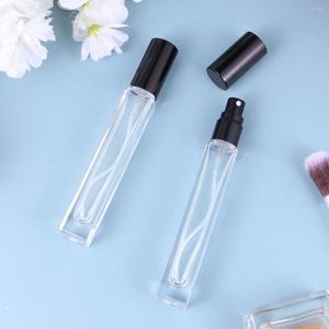 Garrafas de armazenamento 5pcs perfume spray recipientes de vidro vazios mini garrafa dispensador líquido para casa ao ar livre (tampa preta)