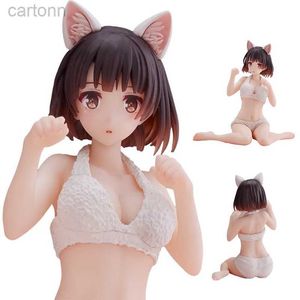 Anime manga 10cm animekato megumi kedi kulak figür saekano nasıl sıkıcı bir kız arkadaş pijama anime figür aksiyon figürleri model oyuncaklar 240401