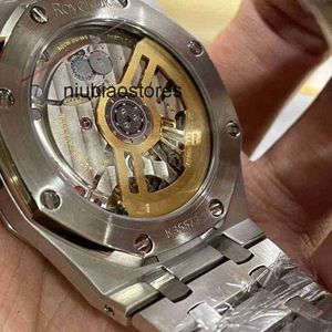 Luksusowe wodoodporne zegarek na rękę na rękę Pełne stali nierdzewne Ultra cienki stal King Automatyczne zegarek Blue Dial Three Igle Opash Waterproof