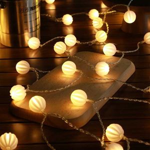 LED Strings Round Ball String Lights Battery Powered Outdoor Waterproof Bulb Fairy Lighting Home Garden Garland Lamp Party Decor YQ240401
