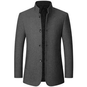 Herren Slim Fit Blazer Jacken Mäntel Herren Kaschmir Anzüge Stehkragen Business Casual 240318