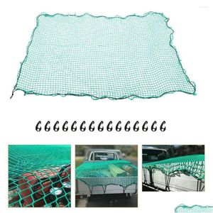 Bilarrangör Net Truck Cargo Bed Trailer Pickup Heavy Nets Duty Mesh Bungee er Netting Nylon förlänga bakluckor Motivklämmor SUV DROP DE OTHKV