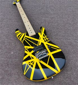 Opakowanie piankowe Kram Profesjonalny występ Eddie van Halen Guitar Yellow Striped Black Electric Guitar 6 Guitars Guitarr6226393