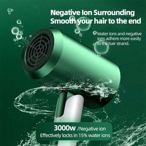 Hair Dryers Hair Dryer Styler Professional Grade Ionic Dryer 3 Wind Speeds Collapsible 240401