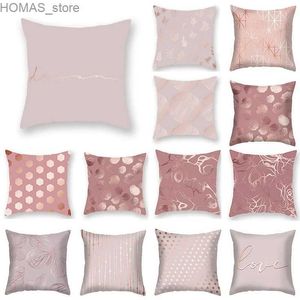 Kuddefodral Rose Gold Decorative Throw Cover Wedding Party Decoration vardagsrum bäddsoffa säng kudde par heminredning y240407