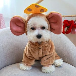 Abbigliamento per cani Felpa con cappuccio Tuta in pile Felpa Divertente costume da compagnia Cappotto caldo Maglione Abiti invernali per cuccioli Cani di piccola taglia