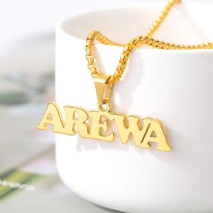 Necklaces Personalized Name Necklace For Women Stainless Steel Signature Customized Necklace Collier Punk Style Custom Jewelry Accessories