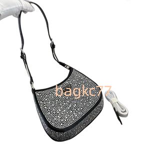 24ss Rhinestone hobo çanta cleos bayan tasarımcılar tote çanta elmas omuz çantaları kristal süslenmiş saten çantalar kaliteli bayan moda