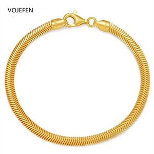 Łańcuch VoJefen AU750 Bransoletka Charm 18k True Gold Soft Snake Bransoletka Bransoletka Women Luksusowa wysokiej jakości Wykwintowana biżuteria Q240401