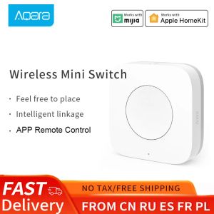 Kontroll Aqara Smart Sensor Wireless Mini Switch One Nyckel Remote Control ZigBee Light Button Home Security Mihome HomeKit With Hub