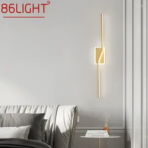 مصابيح الجدار 86light مصباح النحاس الذهبي المعاصر LED 3 ألوان تصميم إبداعي بجانب الضوء لديكور غرفة المعيشة في السرير