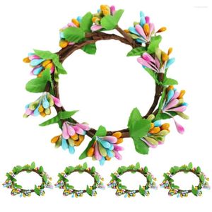 Decorative Flowers 5 Pcs Easter Wreath Creative Hanging Decor Eucalyptus Gift Festival Craft Paper Door Egg