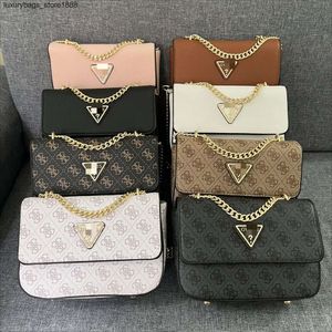 Factory discount designer shoulder bag GS New minimalist chain splicing printed solid color fashionable small square single crossbody womens