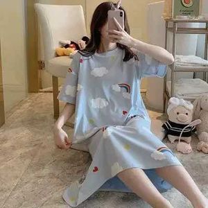 0oeh Sexy Pajamas Womens Sleepwear Сексуальные ночные рубашки мультфильм ночной одежды с коротким рукавом ночное платье женская пижама 2022 Лето дома