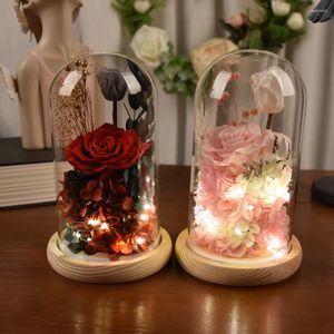 Decorative Flowers 1PC Big Roses Eternal Dried Red And Pink Bouquets Valentine's Day Gifts Birthday Year Mother's