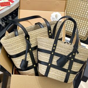 Luxurys Donna Woody Totes Designer Beach Shopping Borse di paglia Borse a tracolla intrecciate in erba rafia Borsa a mano Y Borsa shopper Tote