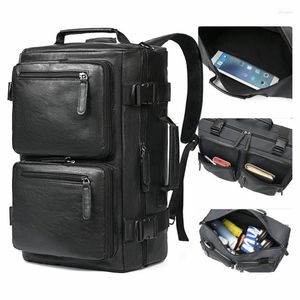 Plecak PU skórzany laptop wielofunkcyjny notebook podróżny sportowe szkolne torebka szkolna torebka dla mężczyzny