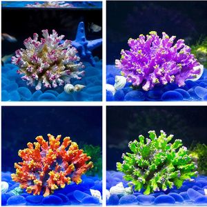 1 pz Resina Artificiale Acquario Decorazione di Corallo Serbatoio di Pesce Reef Ornamento Fiore Roccia Accessori 4 colori 240321