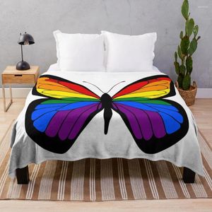 Одеяла RainbowButterflyThrow Одеяло большой пушистый плед для путешествий из флисовой ткани