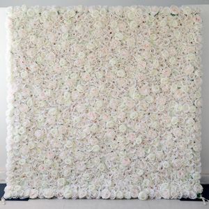 Decorative Flowers YL 8ft X Custom Fabric Flower Wall Wedding Faux Silk Rose Panel Background Furniture Decoration Backdrop