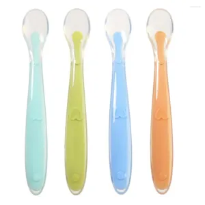 Spoons Baby Supplement Training Spoon Grade Silica Gel Safe Soft Silicone Environment-friendly Tableware Auxiliary