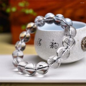 Link-Armbänder, natürliches schwarzes Haar-Quarz-Armband, Damen, trendiges Reiki-Heilung, elastisches Yoga-Energie-Armband, Schmuck, Geschenk, 7,5/10/12,5 mm