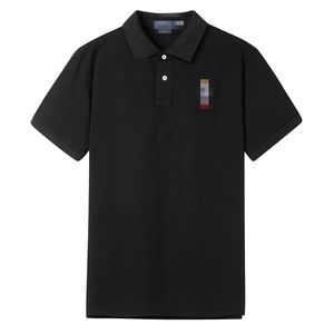 Herrpolos nallebjörn casual kortärmad polo skjorta knapp v-ringning t-shirt broderade mäns bekväma smala passformar som sommarkläder