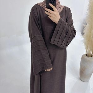 Etniska kläder muslimska abaya klänning Lossa eleganta skivor ärmar Dubai Abayas för kvinnor Turkiet Arabiska hijabrock Ramadan Islamiska kaftan