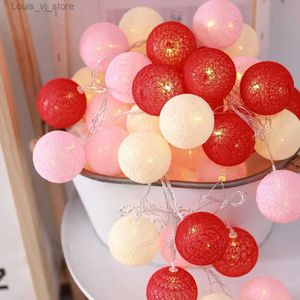 LED Strings Colorful Cotton Ball Lights New Year Gifts Christmas Decor Xmas Party Lamp 2M 10 LEDS Fairy String Outdoor YQ240401