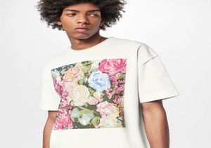 Designer Frankreich Paris Blume Tapisserie Gedruckt Men039s T-shirts Luxus Mode Frauen Baumwolle T-shirt Sommer Frühling High Street S5540120
