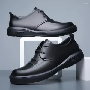 Dress Shoes Men's Spring And Autumn Wear Labor Protection Kitchen Chef Suit Work Casual Leather Men Black Tide