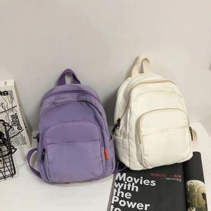 Zaino Borse moda per donna Tinta unita Retro Piccoli studenti Borsa da viaggio per donna Borsa da scuola con cerniera in tela Zaini Mochilas