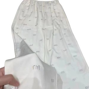 Женские свободные длинные брюки со стразами и буквенным узором на эластичной талии, брюки SMLXL