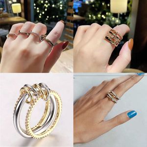 2024 Designer Halley Gemini Spinelli Kilcollin Band Rings Brandneu in Luxus feinem Schmuck Gold 925 Sterling Silver Hydra Linked Ring Geschenk