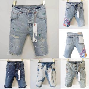 2024 Designer Neue Sommer-Lila-Jeans Denim-Hose Herren-Lila-Jeans-Shorts meistverkaufte amerikanische Hip-Hop-Kleidung im High-Street-Stil in Übergröße