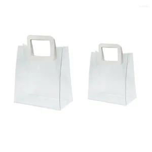 Sacos de armazenamento R2JC Clear Gift com alça Reutilizável Wrap Bag Retail Goodies Business Boutique