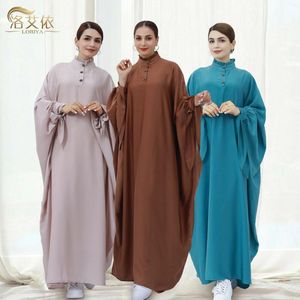 Etnisk kläd Turkiet Big Swing Solid Color Robe Muslim Abaya Dress Women Mellanöstern Fashion Eid Ramadan Party Dresses Dubai Abayas