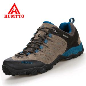Boots Humtto Men Hiking Shoes Genuine Leather Women Mountain Climbing Shoes Outdoor Antiskid Sport Shoes Travel Walking Men Sneakers