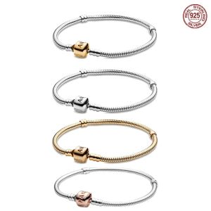 Anelli Vendita calda alfabeto in oro rosa Bracciale osseo serpente adatto a perle glamour della moda design originale