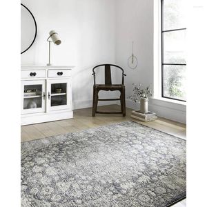 Carpets Carpet Area Rugs For Living Room Machine Washable Distressed Indoor Neutral Rug Ultra Soft Playroom DENIM/MIST