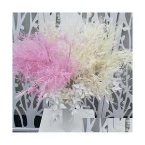 結婚式の装飾装飾的な花アイスツーリムグレーズプラスチックフラワーフォグパインドロップデリバリーパーティーイベントのための木草植物dhzcb