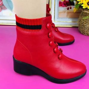 Boots Winter Slope Sole Snow Boots Women Soft Sole Solid Color Boots Nonslip Thick Sole Side Zip Cotton Shoes Botas Plataforma Mujer